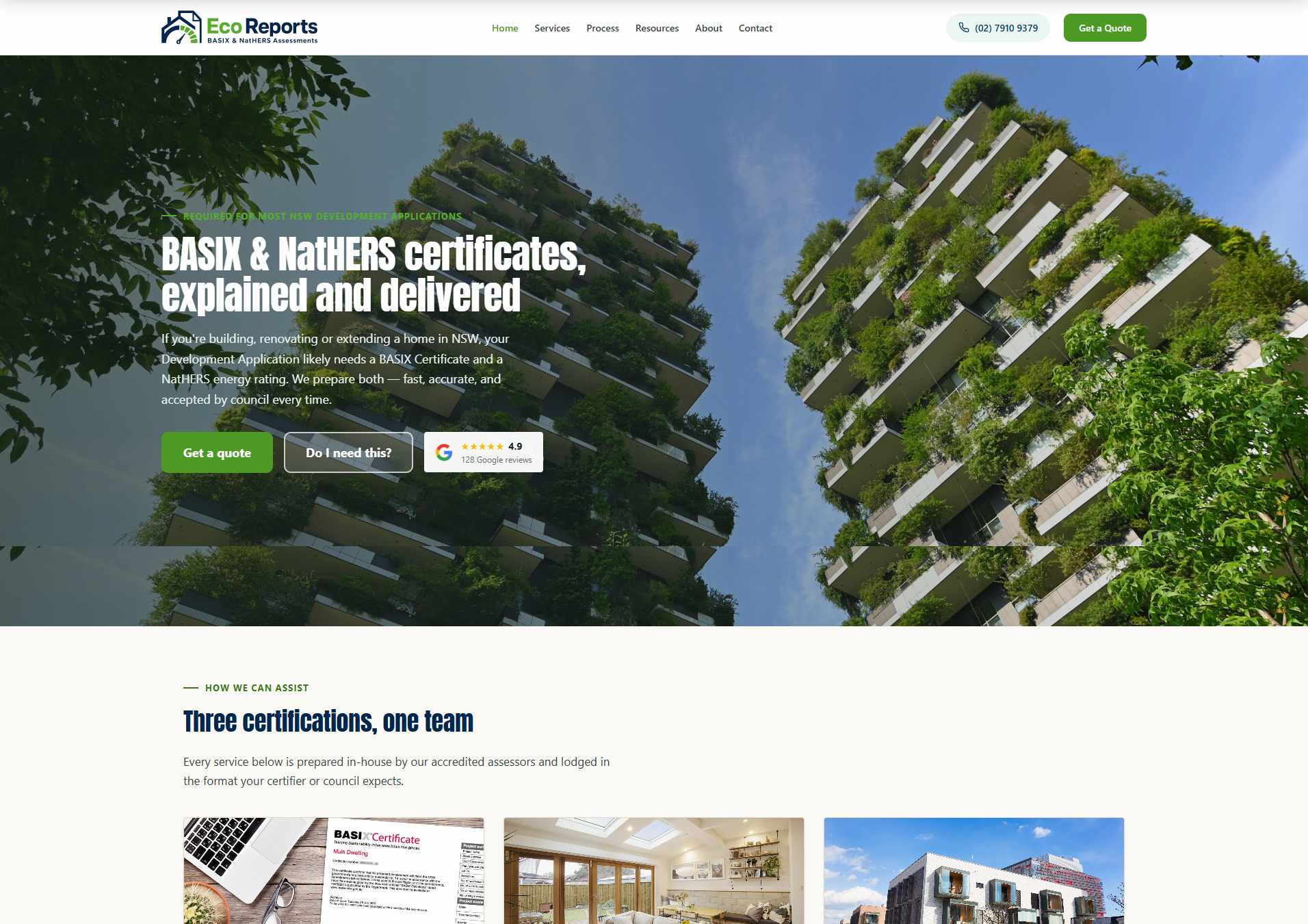 Eco Reports — environmental reporting website built by Wollongong Web Design Co